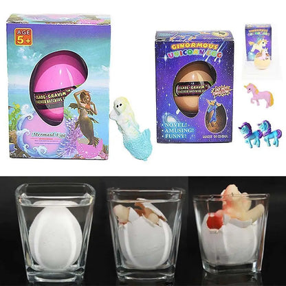 1Pcs Magic Novelty Toys Water Growing Mermaid/Unicorn Eggs Hatching in Water Easter Eggs Children Kids Fun Toy Birthday Gift