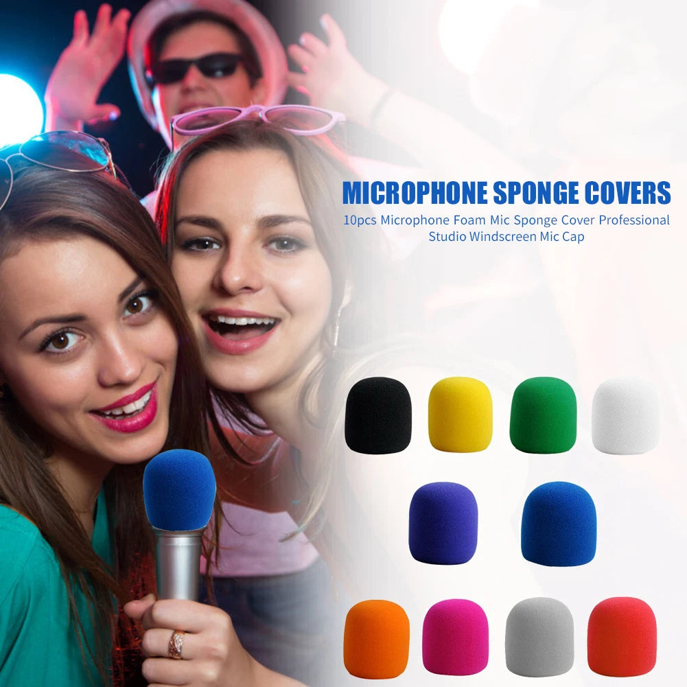 10Pcs Microphone Foam Cover Handheld Stage Microphone Windscreen Sponge Foam Mic Cover Karaoke DJ Sales Microphone CAP