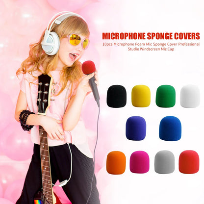 10Pcs Microphone Foam Cover Handheld Stage Microphone Windscreen Sponge Foam Mic Cover Karaoke DJ Sales Microphone CAP