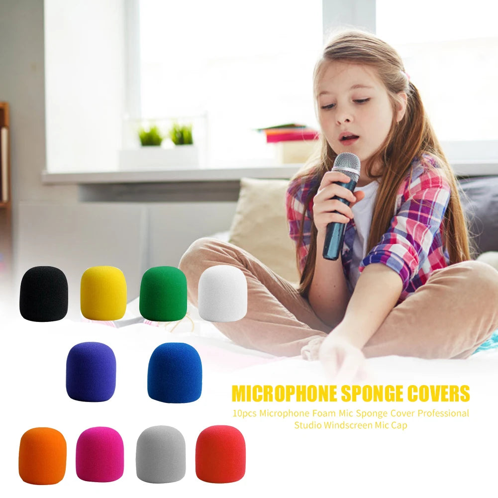 10Pcs Microphone Foam Cover Handheld Stage Microphone Windscreen Sponge Foam Mic Cover Karaoke DJ Sales Microphone CAP